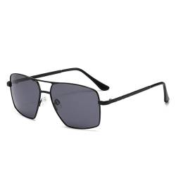 Modische polarisierte Sonnenbrille zum Angeln, Sonnenschutz, Metallbrille, Strandpartys, Sonnenbrille für Herren, fürs Autofahren im Freien, Schwarz, 143 x 149 x 48 mm von HTXONB