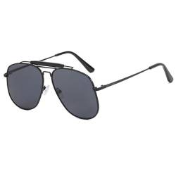 Sonnenbrillen für Damen und Herren, klassische Retro-Sonnenbrille, UV400, Schwarz, 145 x 140 x 55 mm von HTXONB