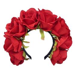 HUANIZI Brautdusche Blume Stirnband Frauen Hochzeit Hairhoop Rose Haarband für Mädchen weiblich Kopfschmuck von HUANIZI