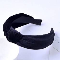 Wide Band Velvet Damen Cross Color Hair Stirnband Solid Side Exotic Hairband Stirnband Kopfbänder für Erwachsene von HUANLE