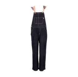 Leichte Damen-Latzhose mit Taschentuch-Overall in Schwarz von HUF