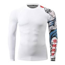 HUGE SPORTS Badeshirts für Männer UPF 50+ Schnelltrocknende Kompression Langarm Herren Rash Guard ZhaoYun 3XL von HUGE SPORTS