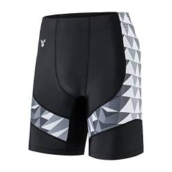 HUGE SPORTS Herren-Badeshorts, Kompressions-Badehose, kühl, trocken, aktiv, Schwimmen, athletisches Workout, Lauf-Shorts, Beast Layer, Alligator, L/XL von HUGE SPORTS