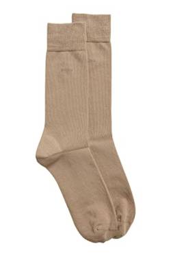BOSS Herren 2P RS Uni CC Mittelhohe Socken aus elastischem Baumwoll-Mix im Zweier-Pack Beige 43-46 von HUGO BOSS
