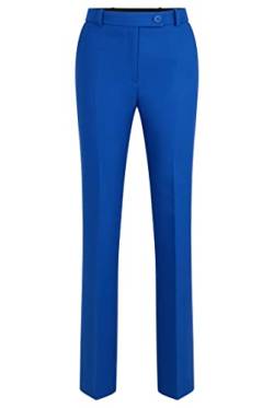 HUGO Damen Higreta Slim-Fit Hose aus Stretch-Gewebe mit ausgestelltem Bein Blau 32 von HUGO
