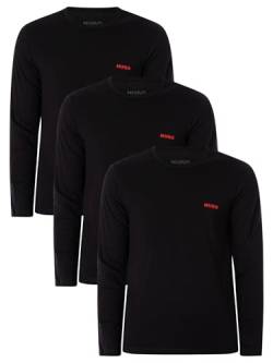 HUGO Herren Ls-Shirt Rn Triplet Longsleeve, Black1, S EU von HUGO