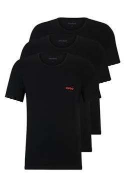 HUGO Herren T-SHIRT RN TRIPLET P Dreier-Pack T-Shirts aus Baumwolle mit Logos Schwarz M von HUGO
