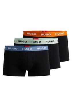 HUGO Herren Trunk Triplet Pack Dreier-Pack eng anliegende Boxershorts aus Stretch-Baumwolle mit kurzem Bein und Logos am Bund Gemustert961 XL von HUGO