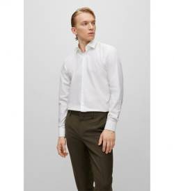 HUGO für Herren. 50289499 Kenno Slim Fit Hemd weiß (43), Lässig, Baumwolle, Langarm von HUGO