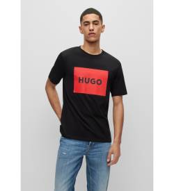 HUGO für Herren. 50467952 T-shirt Dulive schwarz (S), Lässig, Baumwolle, Kurzarm, Nachhaltig von HUGO