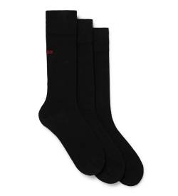 HUGO für Herren. 50493253 Pack 3 Paar Standard Long Socks schwarz (39-42), Heimtextilien, Baumwolle von HUGO