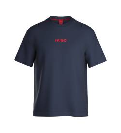HUGO für Herren. 50518646 Marine Linked T-Shirt (S), Heimtextilien, Baumwolle, Kurzarm von HUGO