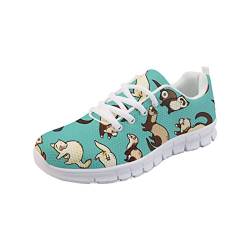 HUGS IDEA Animal Puzzle Damen Laufschuhe Walking Schuhe Leichte Casual Sport Sneaker, Waschbär, 38.5 EU von HUGS IDEA