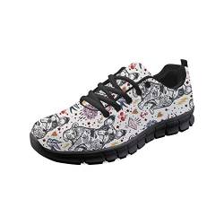 HUGS IDEA French Bulldog Print Damen Sneakers Lightweght Mesh Atmungsaktiv Lace-Up Athletic Walking Laufen Jogging Mode Schuhe für Mädchen - Größe: EU 40 von HUGS IDEA