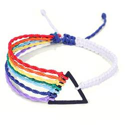 HUIFACAI Geflochtenes Armband, gewachst, handgefertigt, Kordel, gewebte Armbänder, verstellbare Dreieck-Charm-Armbänder für Frauen und Mädchen von HUIFACAI