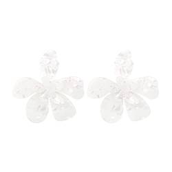 HUIFACAI Große Blumen-Ohrstecker, übertriebene Acryl-Blumen, Piercing-Ohrringe, Temperament-Schmuck für Urlaub, Hochzeit von HUIFACAI