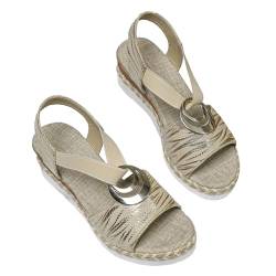 Fairsoma Orthopädische Sandalen, Sommer Damen Orthopädische Offene Zehen Sandalen, Bequeme Orthopädische Sandalen Für Frauen (Beige,37) von HUIQINGLI