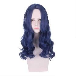 HBYLEE- Wig Anime Cosplay Descendants 2 Evie Long Wavy Wig Cosplay Costume Women Heat Resistant Synthetic Hair Halloween Party Role Play Wigs[Farbe:Onecolor] von HUISNE