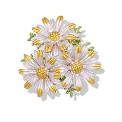 Emaille Gänseblümchen-Brosche, Honigbiene, niedliche Sonnenblume, Insekten-Brosche, Anstecknadel, Hemd, Mantel, Kleidung, Zubehör für Frauen, Grill, Stahllegierung, Strass, Legierter Stahl, Strass von HUJUON