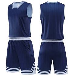 Basketball Trikot,Basketball Shirt Kinder,Basketballtrikot Und Shorts, Basketballtrikot Für Erwachsene, Zwei Seitentaschen Zur Aufbewahrung Ihrer Sachen (jersey-02,L) von HULG