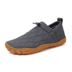 HUSKSWARE Barfußschuhe Breitfußschuhe Weit Zehenschuhe Zero Drop Sohle Damen Herren Minimalistische Laufschuhe Fitness Traillauf Freizeit Atmungsaktiv rutschfest Leicht Sneaker, Grau 42 EU von HUSKSWARE