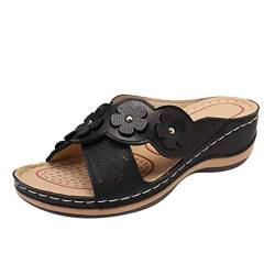 Damen Badeschuhe Sommer - Cloudyzz Schlappen Sommer Schwarz Espadrilles Für Damen Hausschuhe für Damen weiche Unterseite modische Sandalen Für Kinder Adults von HUyydza