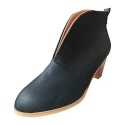 Damen Kurze Gummistiefel - Elegant und Bequem Gartenschuhe lässige atmungsaktiv Chunky Heels Goth Wasserdicht Winterstiefel Unisex-Country-Western-Stiefel erhältlich für normale und breite Waden von HUyydza