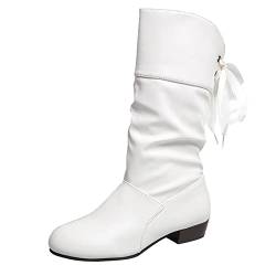 HUyydza Damen Langschaft Schneestiefel - Elegant und Bequem Gartenschuhe lässige atmungsaktiv Schnüren Knöchel Leichte Warm Gefüttert Unisex-Country-Western-Stiefel barfuß, zum Gehen, Wandern von HUyydza