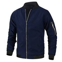 HUyydza Leichte Herren-Jacke - Mantel Herren Atmungsaktiv Sommer Freizeitjacken Herren PU Lederjacke Wandern Lederanzug Mäntel für Männer 80er-Jahre-Jacke für Herren von HUyydza