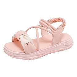 HUyydza Sandalen Mädchen - Mädchen Sandalen mit Blumendruck Sommerschuhe Mädchen Perle Tanzschuhe Mit Weichen Sohlen Kinder Riemchensandalen Klettverschluss und Glitzerstreifen Baby Kinder Mädchen von HUyydza