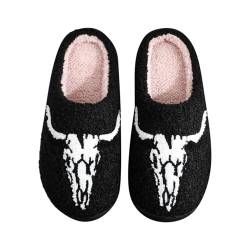 Plüsch Frauen Schlappen - Haushaltsschuhe Memory Foam Pantoffeln Mit Polar Fleece-Futter Memory Foam Plüsch Hausschuhe Trendiger Slipper rutschfeste Flache Slippers Weich Indoor Outdoor von HUyydza