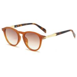 HVTVTLA Modische ovale Sonnenbrille für Damen, klassisch, Vintage, für Herren, UV400, Damen-Sonnenbrille, Orange, Einheitsgröße von HVTVTLA