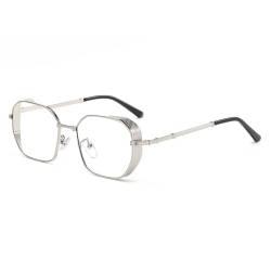 HVTVTLA Sonnenbrillen Mode Rechteck Retro Frauen Farbverlauf Metall Sonnenbrille Klassische Brille UV400,Silber klar,Einheitsgröße von HVTVTLA