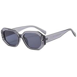 HVTVTLA Trend Schildpatt Cat Eye Sonnenbrille Vintage Nieten Frauen Quadratische Sonnenbrille Männer Shades Weiblich UV400, C2, Einheitsgröße von HVTVTLA