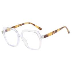 HVTVTLA Vintage Luxus unregelmäßige quadratische Brillenfassung Frauen Männer Mode Trend sexy Damenbrille, klar, Einheitsgröße von HVTVTLA