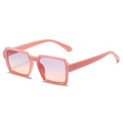 HVTVTLA Vintage Quadratische Sonnenbrille Damen Trendy Sonnenbrille Weiblich Orange Braun Klare Gläser Brille Herren Sonnenbrille UV400, C5Pink, Blaubraun, Einheitsgröße von HVTVTLA