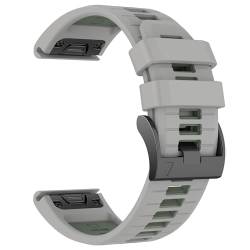 HGNOF 26 mm Uhrenarmband für Garmin Fenix ​​7X Pro/Fenix ​​7X/Fenix ​​6X/ ​​6X Pro/ ​​5X/ ​​5X Plus/Fenix ​​3/Fenix ​​3 HR, 26 mm Quick-Fit-Armband aus weichem Silikon(Gray Army green) von HWGO