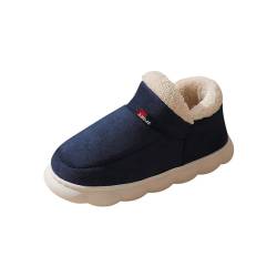 HXRYPG Hausschuhe Damen Winter Hüttenschuhe Herren Warm Pantoffeln für Paare Plüsch Slippers Flauschige Winterhausschuhe Kuschel Hausschuhe Hausstiefel Schuhe 35-45 EU outlet angebote 03 Marineblau 42 von HXRYPG