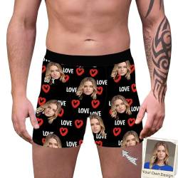 HXRYPG Personalisierte Unterhosen Herren Boxershorts mit Gesicht Foto Lustige Unterwäsche Personalisiert Geschenke für Valentinstag Jahrestag Geschenk für Freund Partner Geschenke Unterhose Männer von HXRYPG