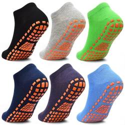 HYCLES Rutschfeste Jungen Mädchen Socken - Gemütliche warme Griffsocken für Kinder 6-9 Jahre - Kleinkind Säugling Neugeborene Kinder Crew Socken 6 Paare von HYCLES