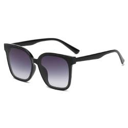 HYYZZC Quadratische Sonnenbrille für Damen, Katzenaugen-Sonnenbrille für Damen/Herren, Brille, UV400, Schwarz/Grau, Einheitsgröße von HYYZZC