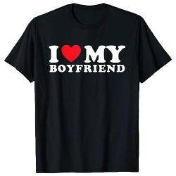 I Love My Boyfriend I Heart My Boyfriend Bf T-Shirt Unisex Mens Black Tees L von Haben