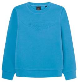 Hackett London Jungen Am Embossed Crew Sweatshirt, Blau (Hypa Blue), 9 Jahre von Hackett London