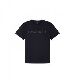 Hackett London für Herren. HM500713 Basic T-Shirt Schwarz (XL), Lässig, Kurzarm, Bio-Baumwolle, Nachhaltig von Hackett London