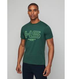 Hackett London für Herren. HM500804 Hs Logo T-shirt grün (XL), Lässig, Baumwolle, Kurzarm von Hackett London