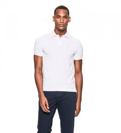 Hackett London für Herren. HM562363 Poloshirt mit Logo Fit Slim weiß (M), Lässig, Baumwolle, Kurzarm von Hackett London