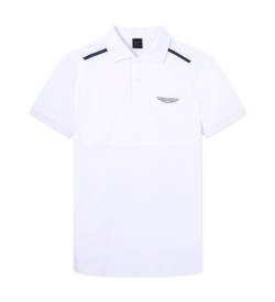 Hackett London für Herren. HM563253 Polo Am Hybrid Team weiß (L), Lässig, Baumwolle, Kurzarm von Hackett London