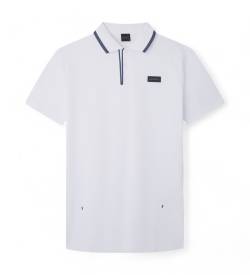 Hackett London für Herren. HM563336 Polo Hs Tech weiß (M), Lässig, Baumwolle, Kurzarm von Hackett London