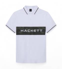 Hackett London für Herren. HM563366 Polo Hs Chest weiß (S), Lässig, Baumwolle, Kurzarm von Hackett London