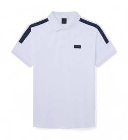 Hackett London für Herren. HM563368 Polo Hs Tape weiß (XL), Lässig, Baumwolle, Kurzarm von Hackett London